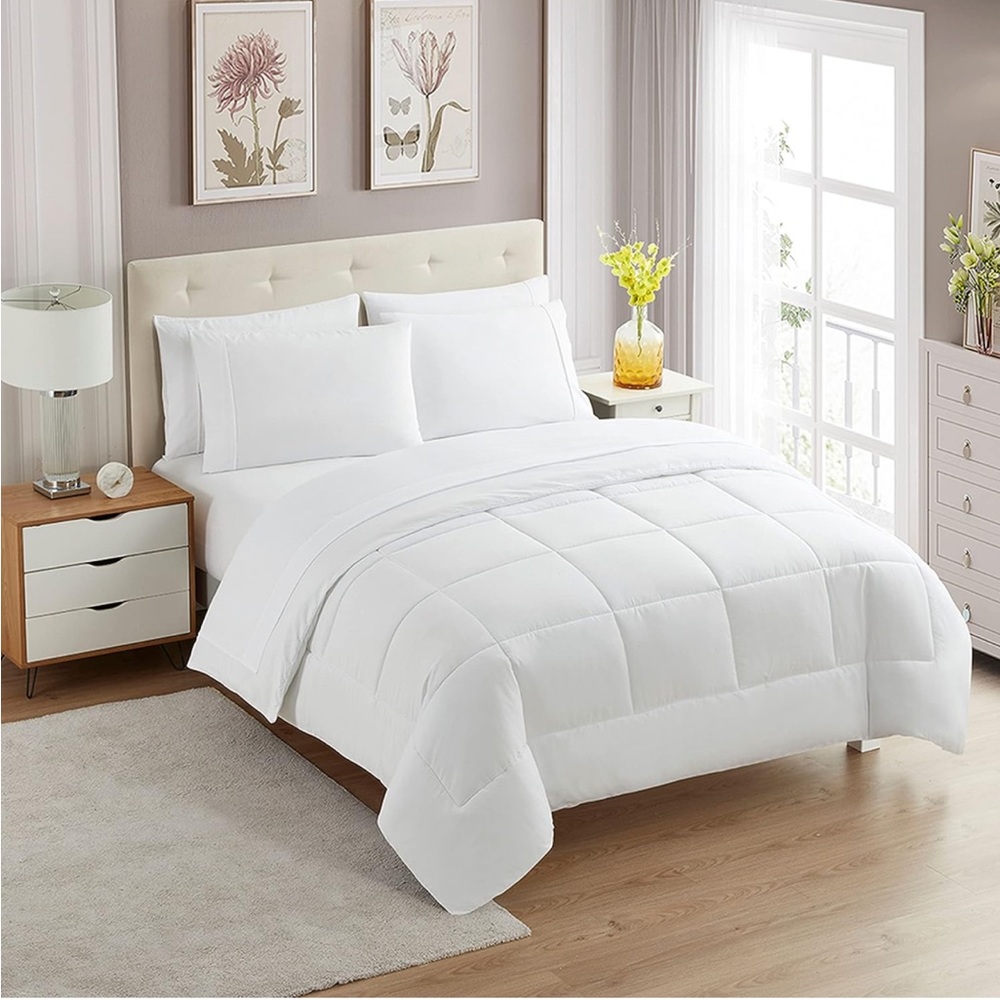 Sweet Home Collection 5 Piece White Comforter Set